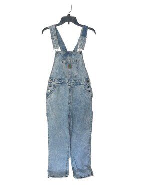 Vintage Gmpyre woman's acid wash overall jean jeans size Large pockets